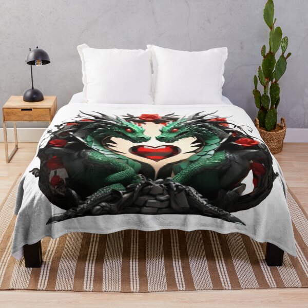 Item preview, Green Dragon Duo with Red Roses designed and sold by Cloe Dauplais.