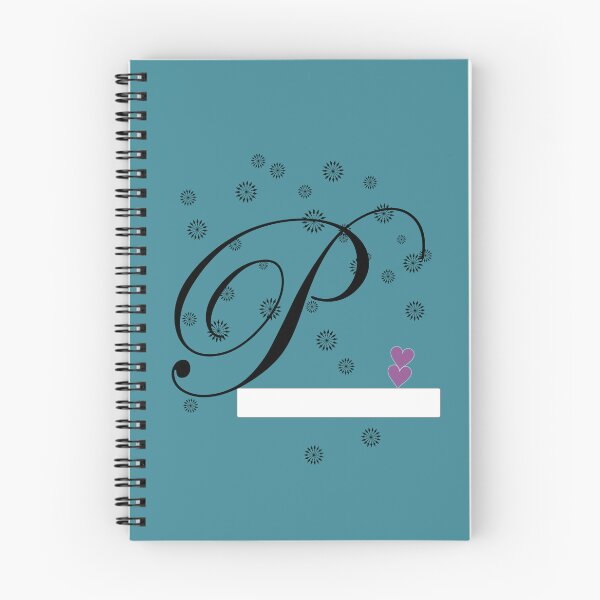 Item preview, Stylized letter design with swirls and snowflake like shapes surrounding it and two pink hearts are placed near the center of design adding a touch of color to the predominantly black and white image designed and sold by Dhamm Jyoti.