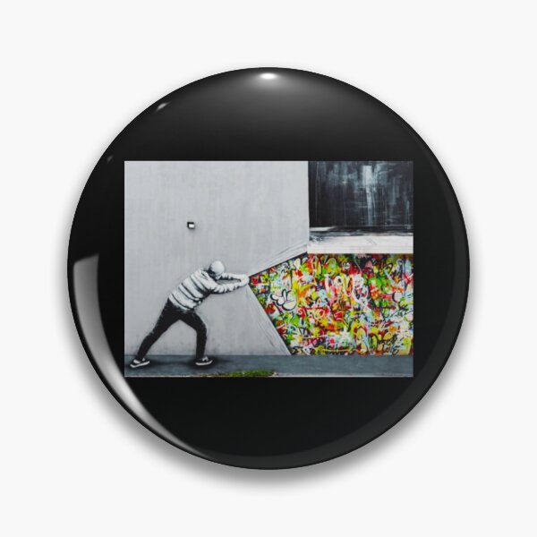 Item preview, Banksy uncovering graffiti designed and sold by QuirkByLgnatius.