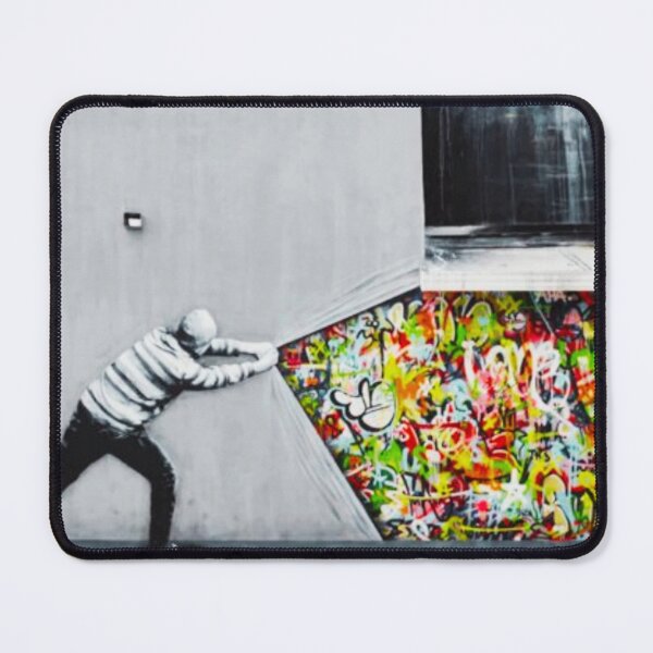 Item preview, Banksy uncovering graffiti designed and sold by QuirkByLgnatius.