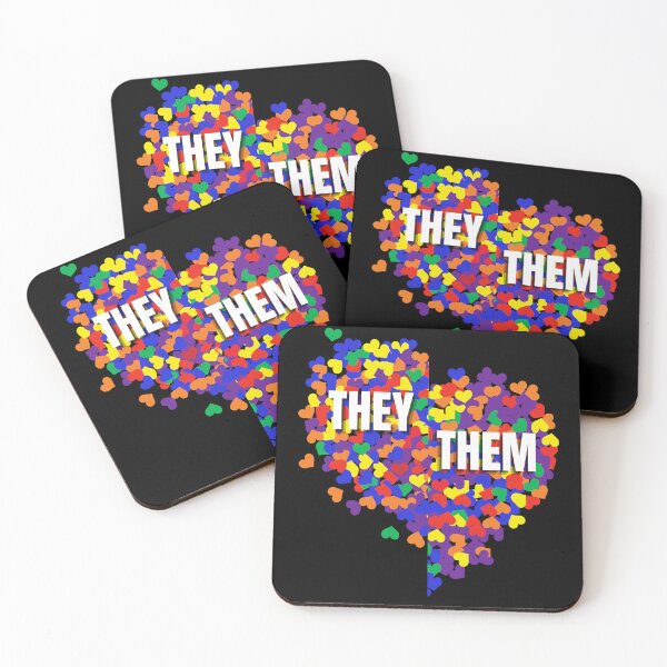 Item preview, They/Them Rainbow Heart Pronoun designed and sold by teaw-teaw.