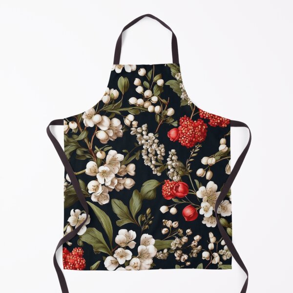 Item preview, Midnight Flora Hawthorn & Lily of the Valley Contrast designed and sold by NAFDesigns.