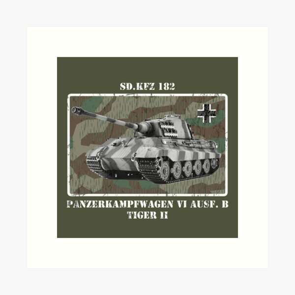 German Tiger Tank with German Flag Art Board Print for Sale by nido88