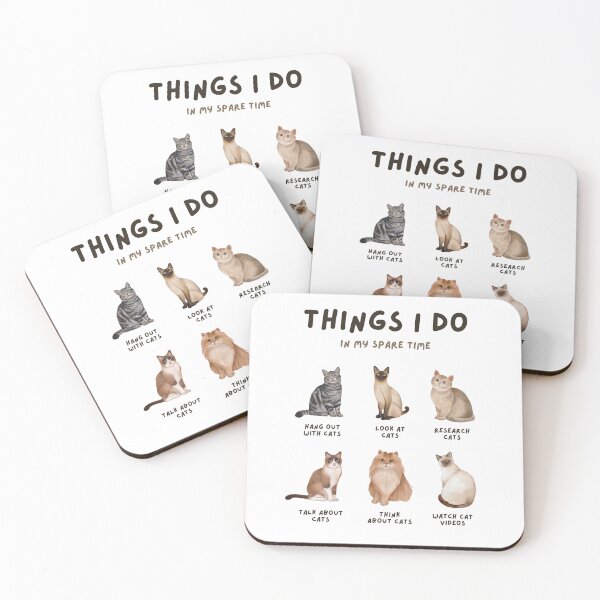 Item preview, Beige Brown Modern Cat Lover Aesthetic Watercolor Cats  designed and sold by The Rare Label.