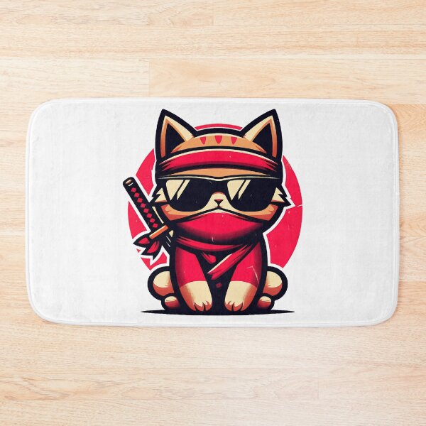 Item preview, Cool Ninja Cat Japanese Retro Vintage Style designed and sold by TomFrontierArt.