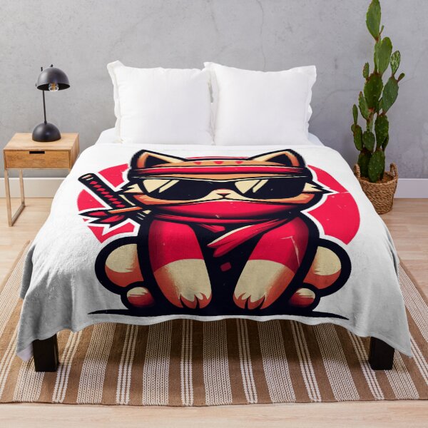 Item preview, Cool Ninja Cat Japanese Retro Vintage Style designed and sold by TomFrontierArt.