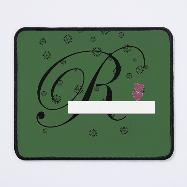 Item preview, Stylized letter design with swirls and snowflake like shapes surrounding it and two pink hearts are placed near the center of design adding a touch of color to the predominantly black and white image designed and sold by Dhamm Jyoti.