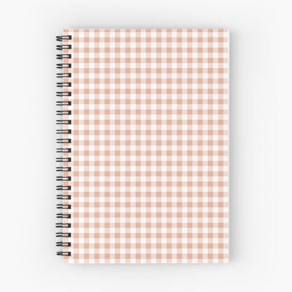 Item preview, gingham pattern in peach nougat / light brown and white designed and sold by colorofmagic.