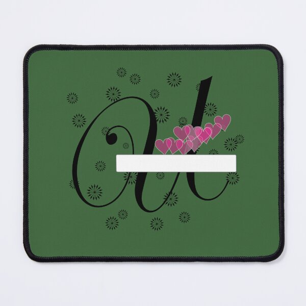 Item preview, Stylized letter design with swirls and snowflake like shapes surrounding it and two pink hearts are placed near the center of design adding a touch of color to the predominantly black and white image designed and sold by Dhamm  Jyoti.