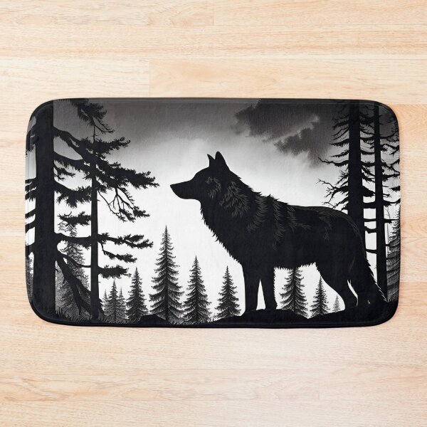 Item preview, Silhouette of Wolf Against a Forest Sunset, Ai Generated Art  designed and sold by ACC .