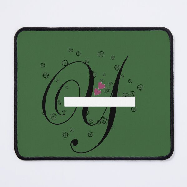 Item preview, Stylized letter design with swirls and snowflake like shapes surrounding it and two pink hearts are placed near the center of design adding a touch of color to the predominantly black and white image designed and sold by Dhamm  Jyoti.