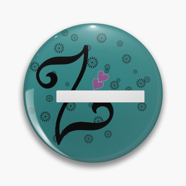 Item preview, Stylized letter design with swirls and snowflake like shapes surrounding it and two pink hearts are placed near the center of design adding a touch of color to the predominantly black and white image designed and sold by Dhamm  Jyoti.