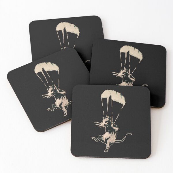 Item preview, Banksy rat parachuting with facemark designed and sold by QuirkByLgnatius.