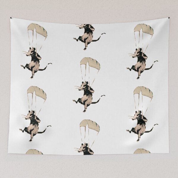 Item preview, Banksy rat parachuting with facemark designed and sold by QuirkByLgnatius.