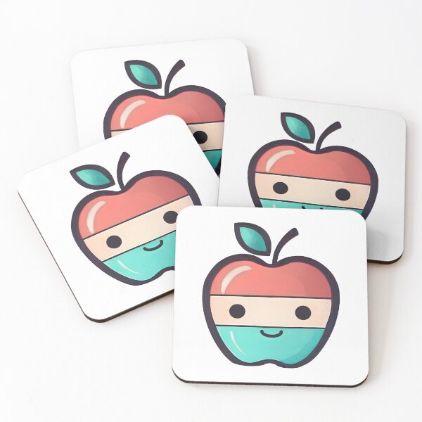 Item preview, Cute Kawaii Red Blue Tan Stripe Apple designed and sold by C-Katt.