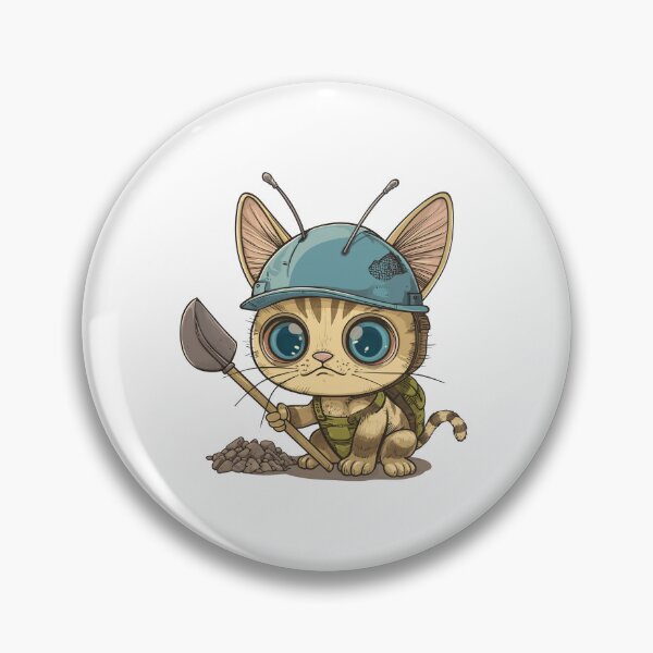 Item preview, Cute Kitten Builder Catbug Sticker - Art Toy Style, Muted Color, Vector Design designed and sold by zax454.