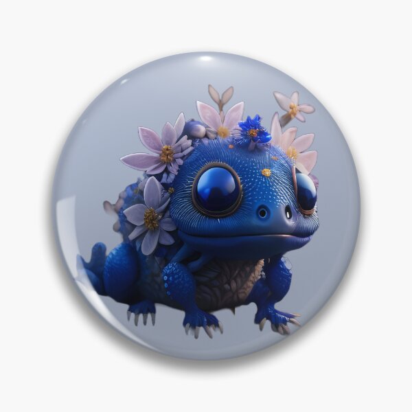 Item preview, Little blue floral creature | ai art designed and sold by marjessas-world.