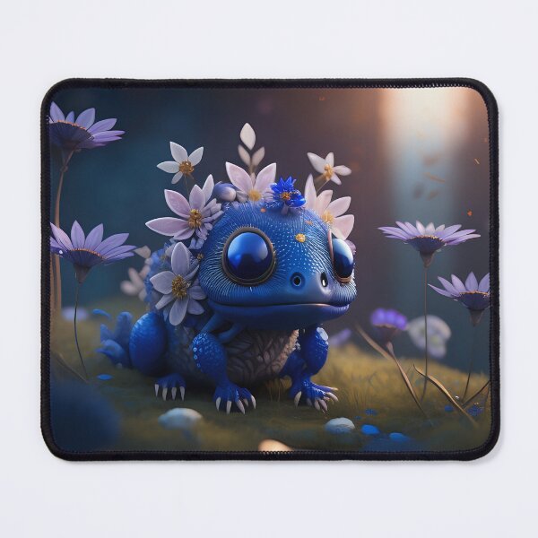 Item preview, Little blue floral creature | ai art designed and sold by marjessas-world.