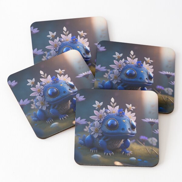 Item preview, Little blue floral creature | ai art designed and sold by marjessas-world.