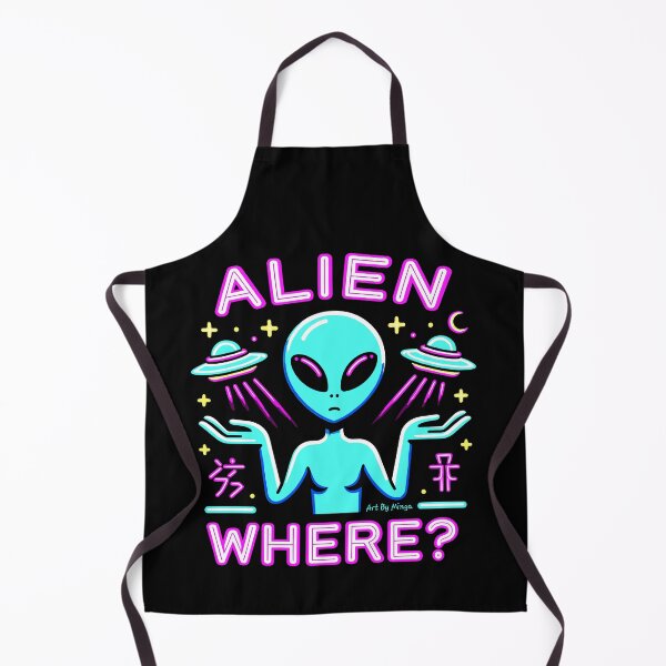 Item preview, Art By Minga Neon Purple Alien Where? Design designed and sold by Artbyminga.