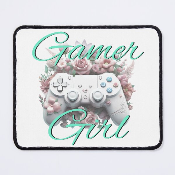Item preview, Teal Flowery Gamer Girl Playstation Video Game Controller designed and sold by Pixels2Patterns.