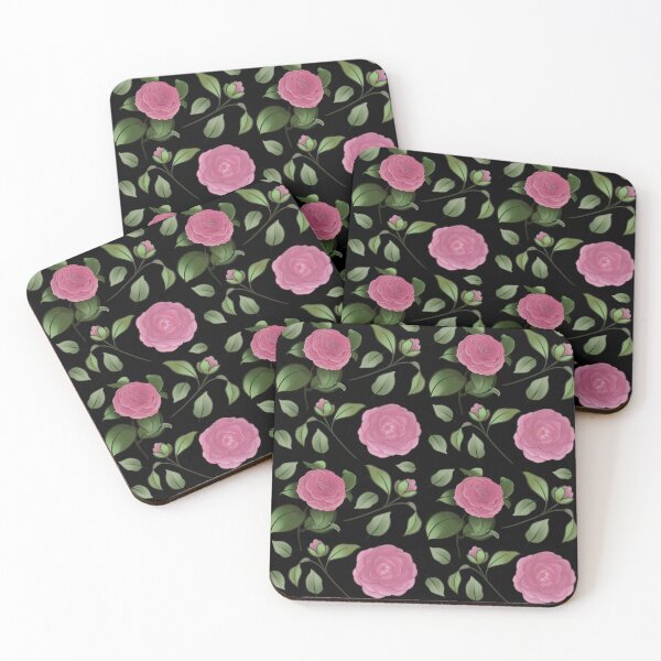 Item preview, The Camellia pattern 2 black designed and sold by AnnCamellia.