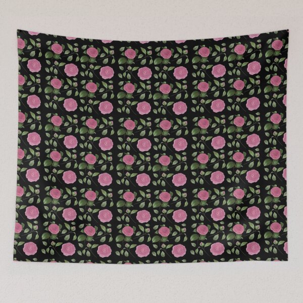 Item preview, The Camellia pattern 2 black designed and sold by AnnCamellia.