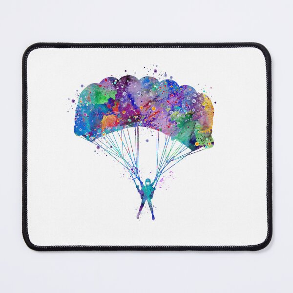 Item preview, Girl Skydiver Adventurous Watercolor Painting designed and sold by LotusGifts.