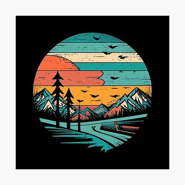 Item preview, Vintage colors sunset and landscape designed and sold by desinganddecor.