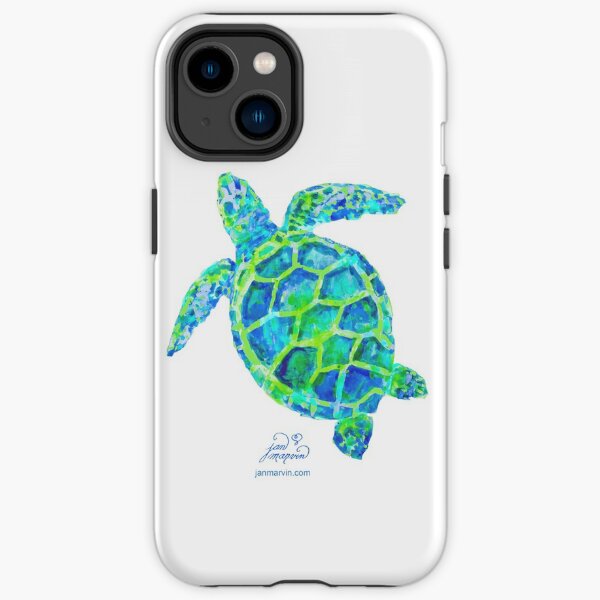 Sea Turtle green & blue by Jan Marvin iPhone Tough Case