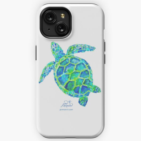 Sea Turtle green & blue by Jan Marvin iPhone Tough Case