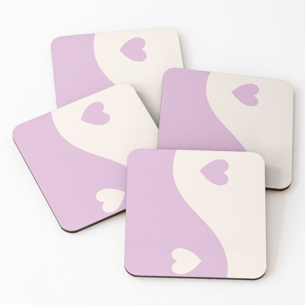 Item preview, Yin Yang Hearts Lavender and Beige Aesthetic designed and sold by LinDraws.