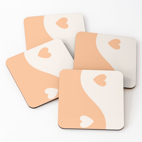 Item preview, Yin Yang Hearts Light Orange and Beige Aesthetic designed and sold by LinDraws.