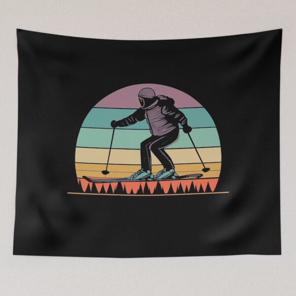Item preview, Vintage colors sunset and skiing designed and sold by desinganddecor.