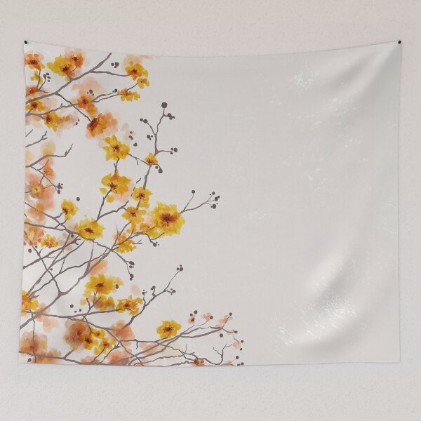Item preview, Aesthetic Yellow Tabebuia Flowers Art designed and sold by maulaniism.