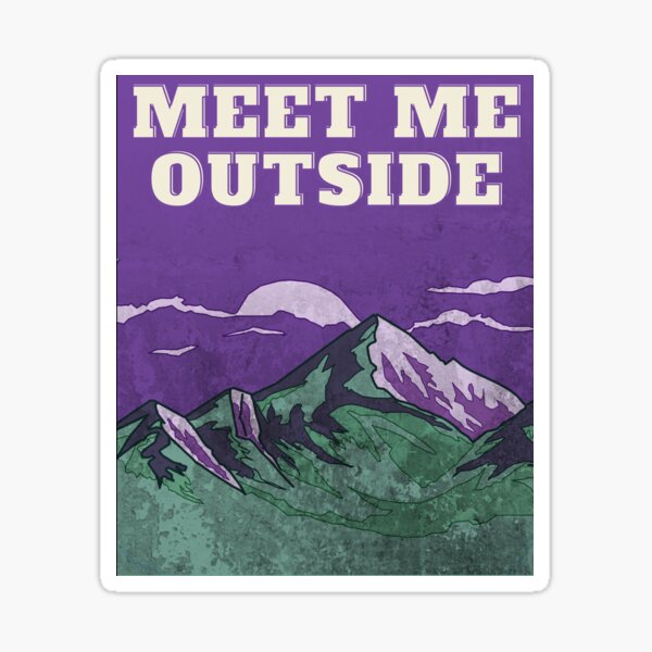 Item preview, Meet Me Outside. Purple vintage mountain view designed and sold by slicksquid.