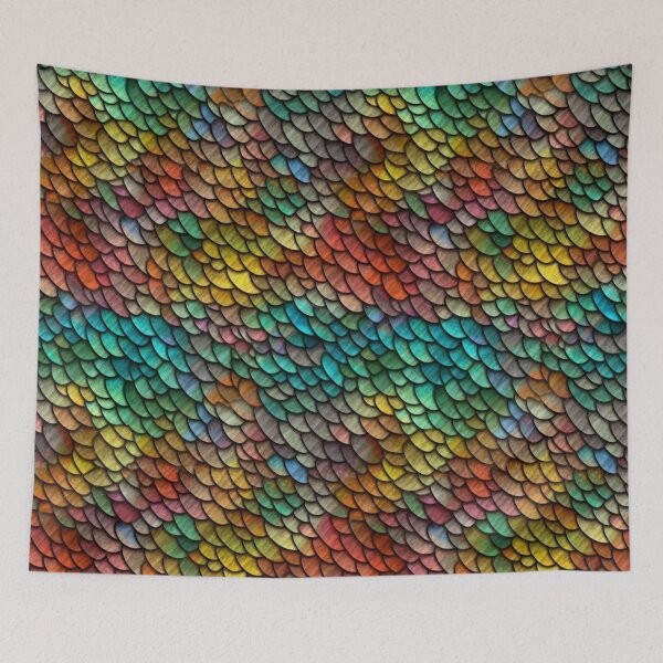 Item preview,  Colorful Dragon skin texture pattern - fantasy creature fairy tale designed and sold by Fantasy Cache.