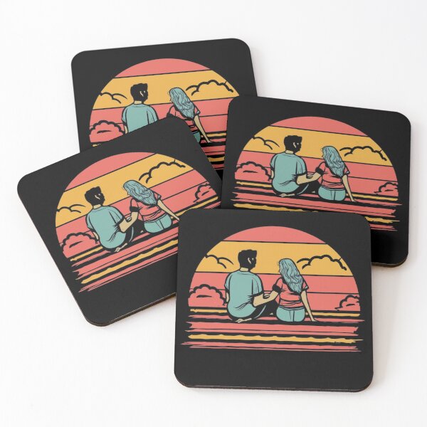 Item preview, Vintage colors sunset and couple in love designed and sold by desinganddecor.