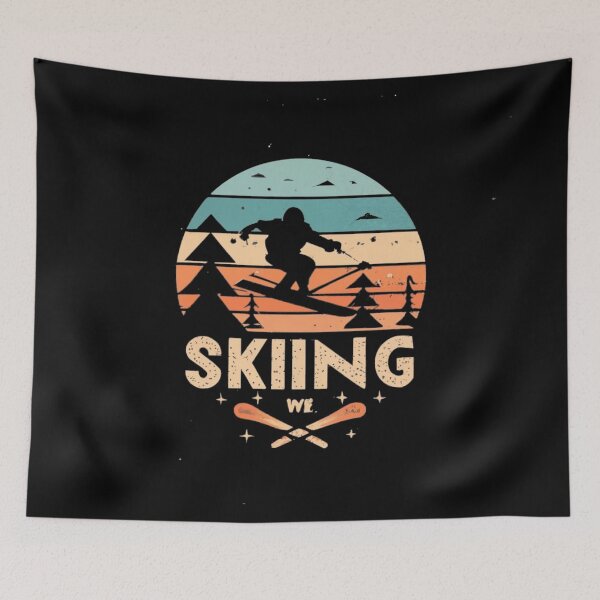 Item preview, Vintage colors sunset and skiing designed and sold by desinganddecor.