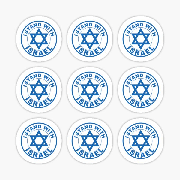 Artikel-Vorschau von Ich stehe mit dem Israel 9-Aufkleberpaket, designt und verkauft von BigTime.