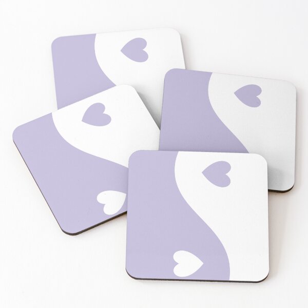 Item preview, Yin Yang Hearts Lilac and White Aesthetic designed and sold by LinDraws.