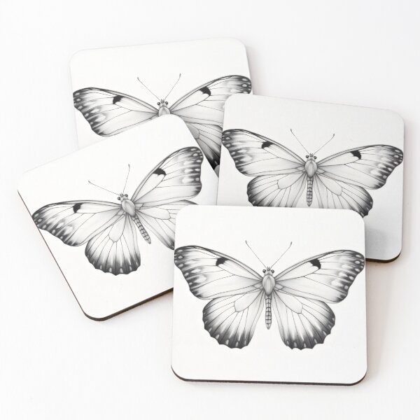 Item preview, Black and white monarch butterfly pencil drawing designed and sold by Pencil-Art.