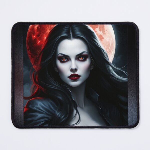 Item preview, The Captivating Beauty Of The Blood Moon Beautiful AI Concept Art Portrait by Xzendor7 designed and sold by Xzendor7 Digital Art Creations.