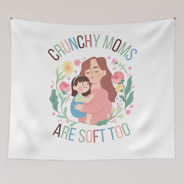 Item preview, Pink blue Brown Crunchy Moms Are Soft Too designed and sold by FreedByJesus.