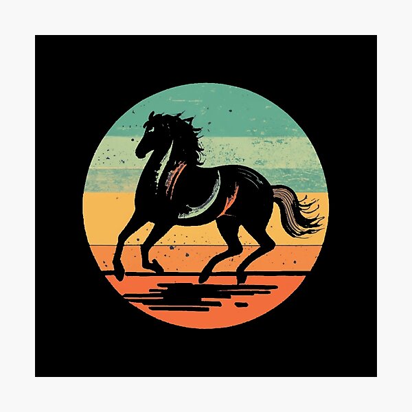 Item preview, Vintage colors sunset and horse designed and sold by desinganddecor.