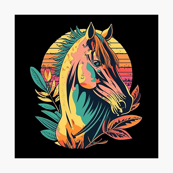 Item preview, Vintage colors sunset and horse designed and sold by desinganddecor.
