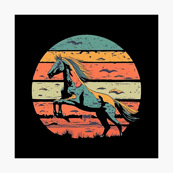 Item preview, Vintage colors sunset and horse designed and sold by desinganddecor.