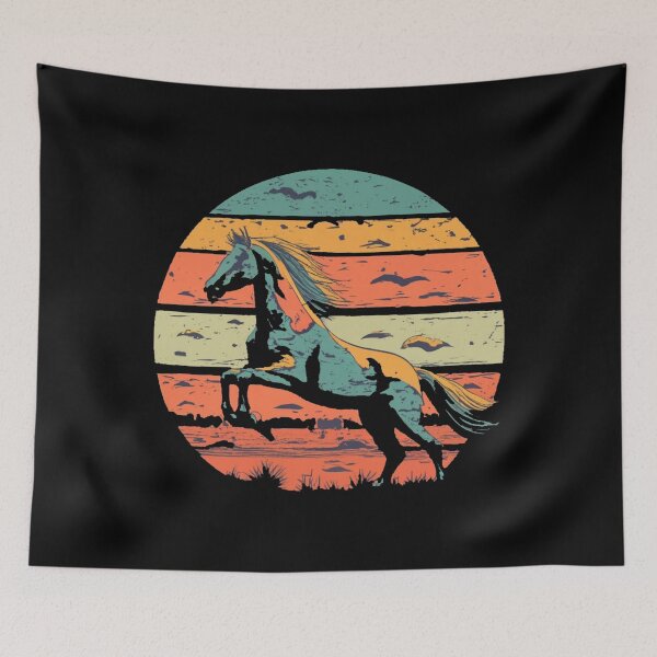 Item preview, Vintage colors sunset and horse designed and sold by desinganddecor.