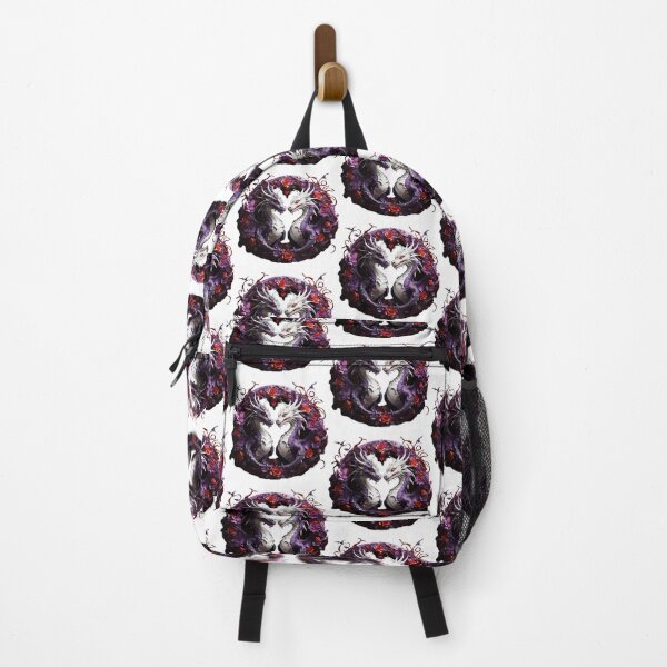 Item preview, Purple and White Dragon Duo with Colourful Flowers designed and sold by Cloe Dauplais.