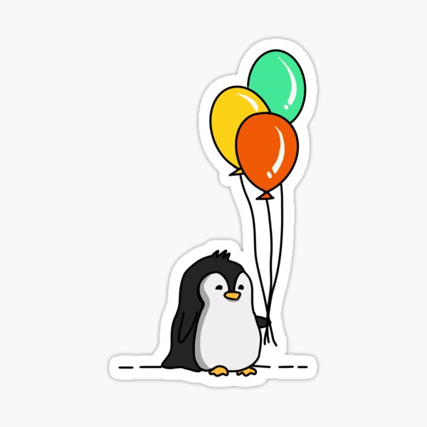Item preview, Penguin with balloons designed and sold by ArtIndia108.
